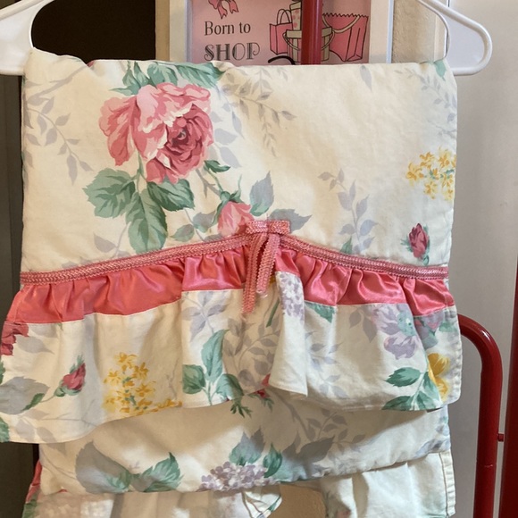 Vintage Handmade Floral and Ruffled Small Pillow W/ Removable Cover - Picture 8 of 12